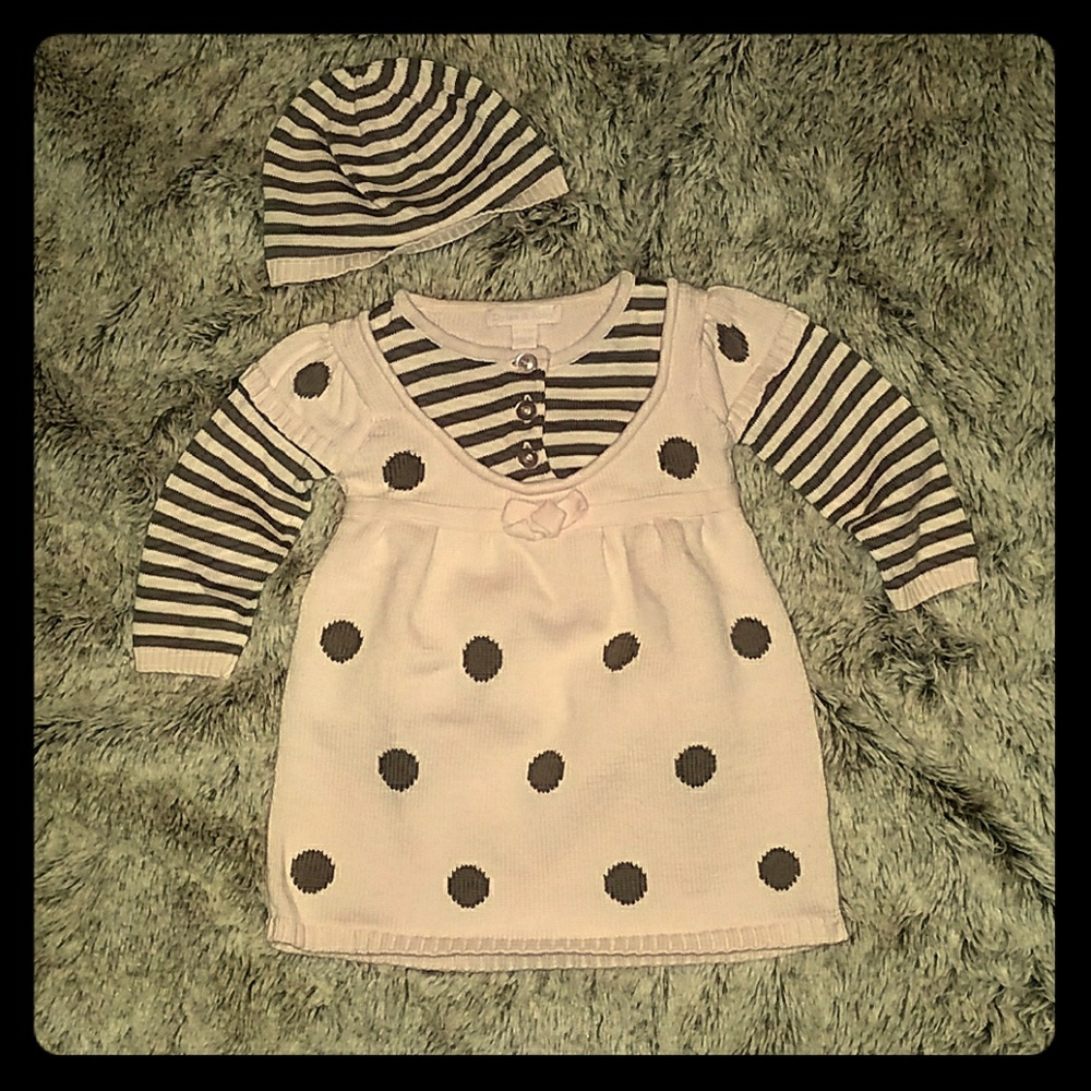 Sweater dress with matching hat